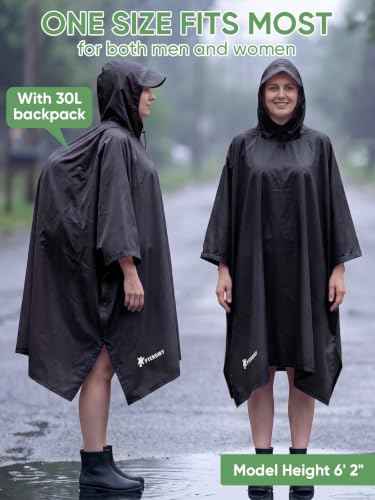 Hooded Rain Poncho for Adults