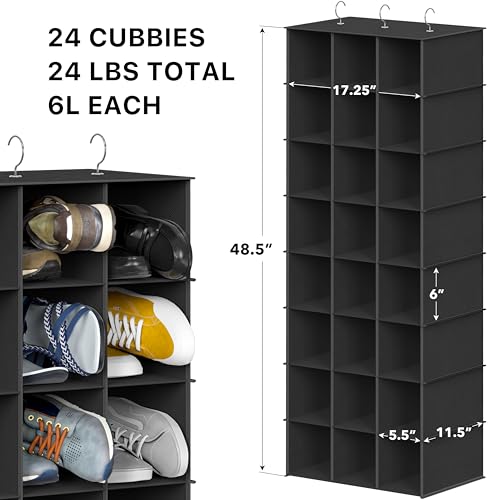 24 Section Shelves Hanging Shoes Organizer