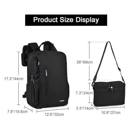 DSLR Camera Backpack Bag Waterproof Anti Theft with 15.6 inch Laptop Compartment