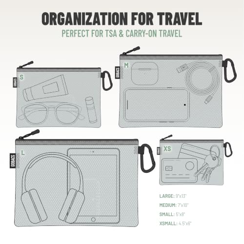Air Production Multi‑Size Clear Zipper Pouch (4 Count)