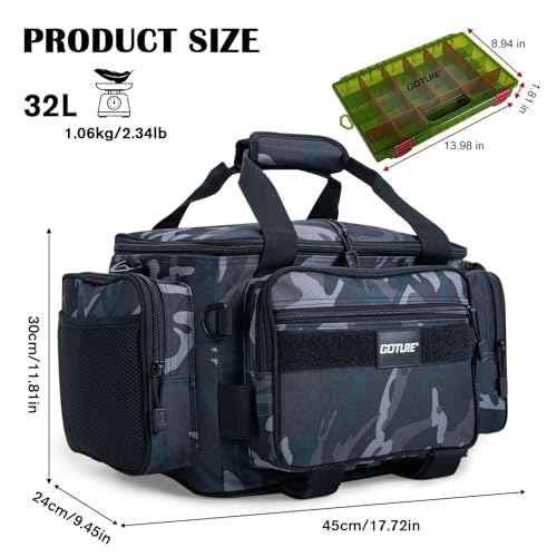 Fishing Tackle Bag with 2PCS 3700 Tackle Boxes