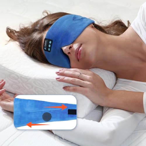 Sleep Headphones Bluetooth Headband Sleeping Eye Mask Kids Children Soft Wireless Sleep Headphones for Women Men Silk Speaker Bluetooth Earbuds for Side Sleeper Music Mask Cool