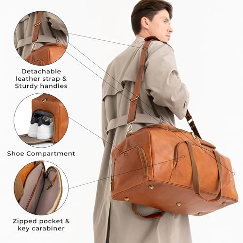 Vintage Genuine Leather Duffle Bags For Men Denver XL