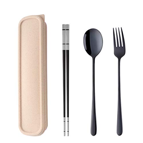 3 PCS Outdoor Flatware Set Fork Spoon Chopsticks