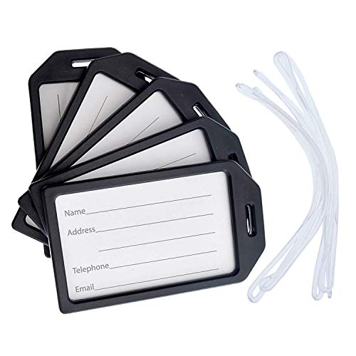 Bulk 50 Pack Premium Rigid Airline Luggage Tag Holders with 6" Worm Loops