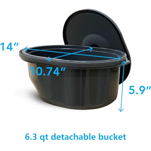 3-in-1 Aluminum Bedside Commode Toilet Shower Chair with Swivel Wheels 6.3 qt Bucket 4 Brake Casters Tool-Free Assembly Support Up to 300 lbs Height Adjustable Lightweight