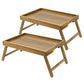 Acacia Bed Tray Table with Folding Legs