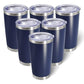 20oz Tumbler with Lid Stainless Steel Tumblers Insulated Mug Navy 6P (6 Count)