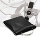 Black PU Leather Jewelry Pouch Portable Travel Jewelry Storage Bag