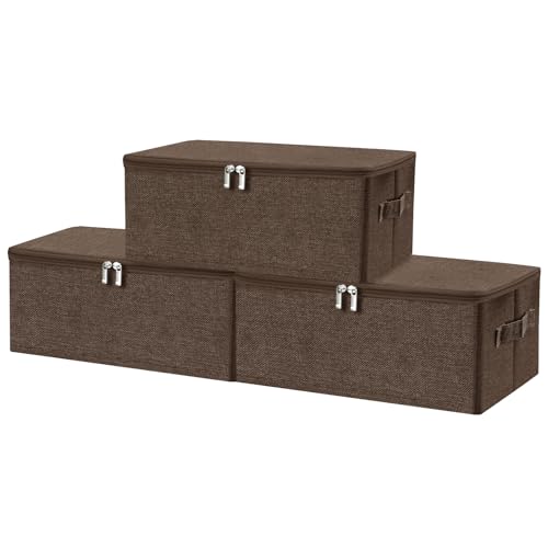 Fabric Storage Bins with Zipper Lids (3 Count)