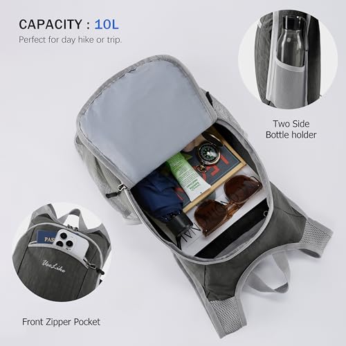 10L Small Hiking Backpack Travel Daypack Lightweight Packable Back Pack for Women Men