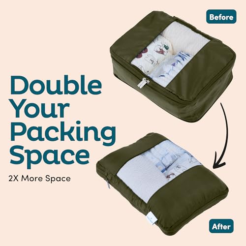 6 Pack Large Compression Packing Cubes for Travel (6 Count)