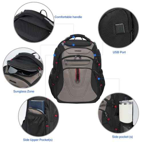 Travel Laptop Backpack 17.3 Inch XL Computer Backpack for Men