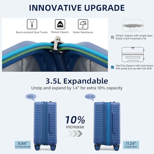20 Inch Hardside Carry on Luggage with Wheels