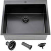 25 x 22 Inch Drop In Black Kitchen Sink