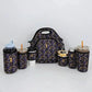 LunchTote Zippered Bag Insulated Neoprene Caddy (Celestial Slither / X-Large 6.5 Quart Lunch Tote)