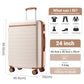 Checked Suitcase 24in Expandable ABS+PC Side Handles luggage Cream