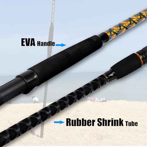 Surf 2-Piece/3-Piece/4-Piece Fishing Rod Spinning/Casting Carbon Fiber Travel Fishing Rod (9ft/10ft/12ft) (Spin - 4pc - 9ft)