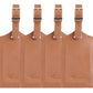 4 Pack Leather Luggage Tags for Suitcases Travel Labels (4 Count)