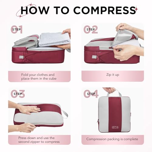 10 Set Compression Packing Cubes for Travel Essentials (10 Count)