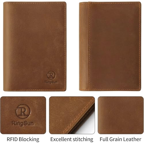 Leather Passport Cover for Men Women