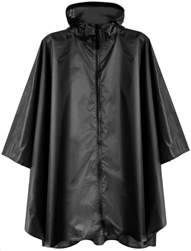 Waterproof Rain Poncho for Women Packable Hooded Raincoat with Pocket