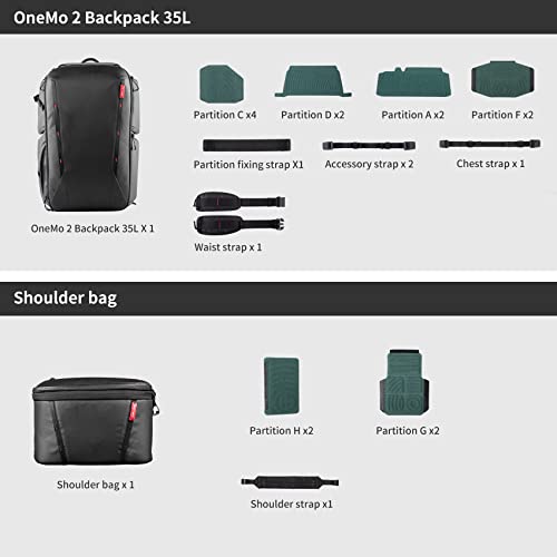 OneMo 2 25L 33L Camera Backpack with Shoulder Bag for Photographer