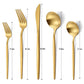 Matte Gold Silverware Set (4 Count)