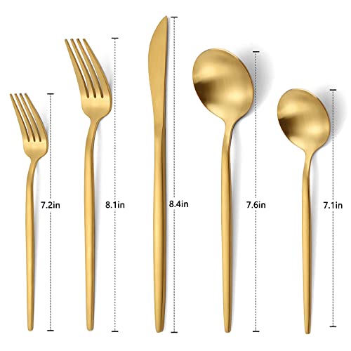 Matte Gold Silverware Set (4 Count)