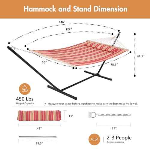 Outdoor Hammock with Stand 12FT