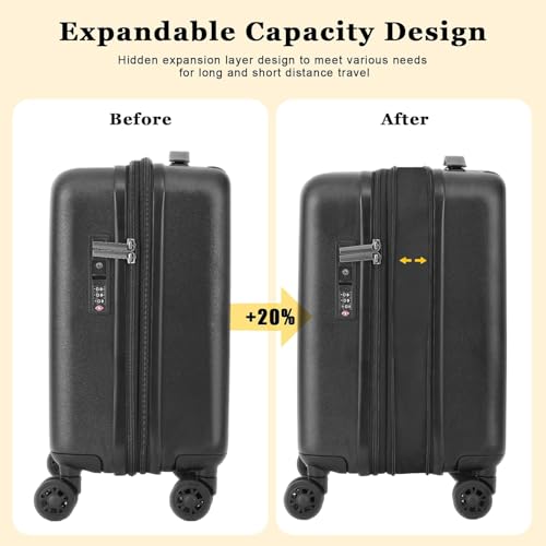 Expandable 16 Inch Underseat Carry On Luggage Airline Approved