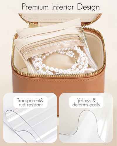 Travel Jewelry Case with Clear 6 Velvet Bags