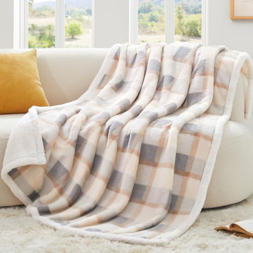 Super Soft Faux Rabbit Fur Sherpa Fleece Throw Blanket