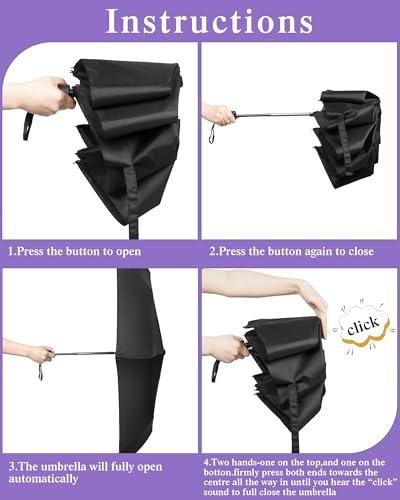 4 Pack Windproof Travel Umbrella Compact Automatic Folding Umbrellas for Rain Lightweight Portable Umbrella Gift for Men Women Backpack & Car Essentials (4 Count)