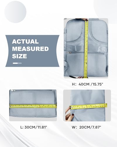 Travel Backpack Carry On for Women Man Gym Backpacks with Laptop Compartment Mochila de Viaje Teacher Personal Item Backpack Airplane Accessories Must Haves Grey Blue 20L