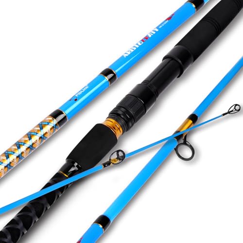 Surf 2-Piece/3-Piece/4-Piece Fishing Rod Spinning/Casting Carbon Fiber Travel Fishing Rod (9ft/10ft/12ft) (Spin - 3pc - 12ft)