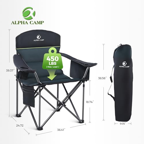 Oversized Fully Padded Camping Chairs with Lumbar Support