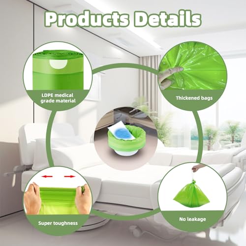 Bedside Commode Liners with Absorbent Pads