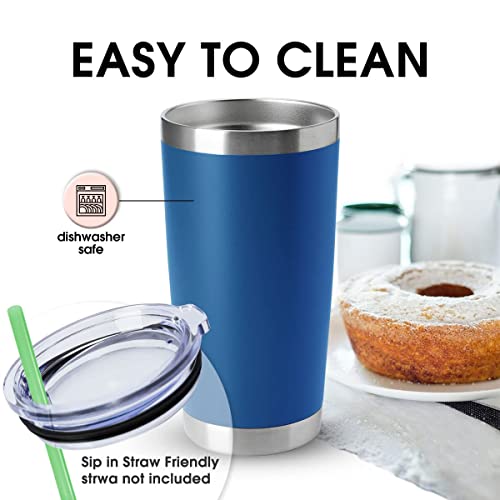 20oz Tumblers Stainless Steel Mugs with Lid Double Wall Vacuum Insulated Coffee Cups for Cold & Hot Drinks (12 Count)
