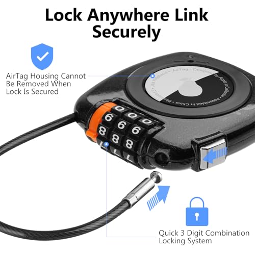 Compatible with Apple AirTag Secure Lock with Wire Cable