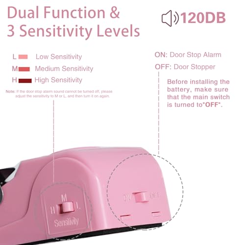Portable Door Lock & Door Stop Alarm Set