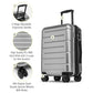 Carry On Luggage 22x14x9 Airline Approved Hardshell 20 Inch with TSA Lock Carry On Suitcase with Wheels Small Travel Rolling Luggage with Cup Holder for Women Men Silver