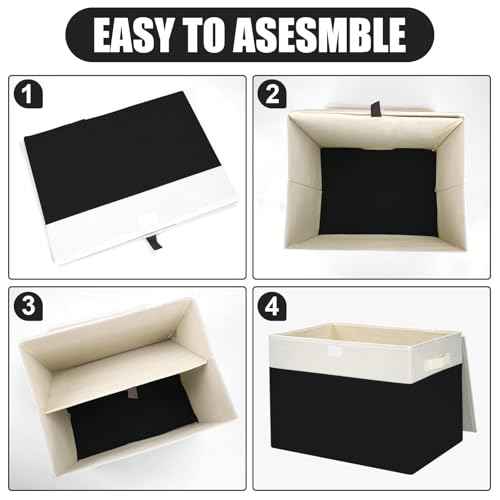 Large 42 Quarts Fabric Storage Bins with Lids [2
