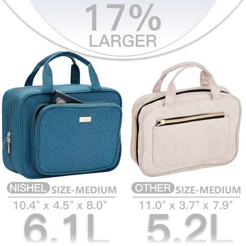 Travel Toiletry Bag for Women Hanging Organizer Makeup Case Pockets