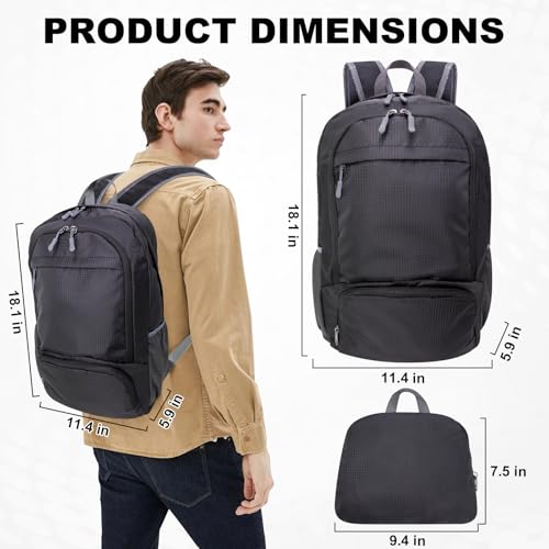 20L Lightweight Packable Hiking Daypack Foldable Backpack for Men Women Small Travel Outdoor Foldable Shoulder Bag