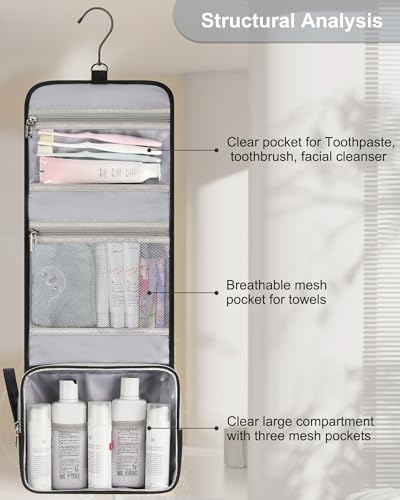 Small Hanging Travel Toiletry Bag for Men and Women