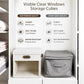 13x13 Inch Ultra Thick Fabric Storage Bins with Lids & Windows (3 Count)