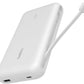 Belkin Portable Charger, Power Bank with Integrated Cable 20000 mAh 30W - Fast Charging USB C Power Delivery, iPhone Charger - iPhone 16 Series, iPad Pro, Galaxy S25 Series, & More - White