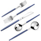 Mirror Silver Blue Silverware Set (4 Count)