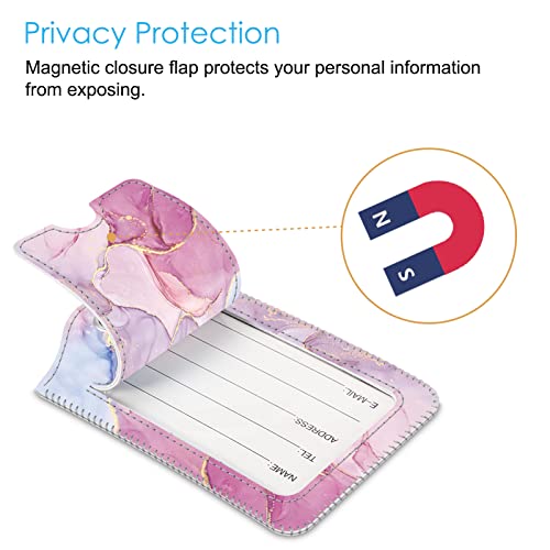 Luggage Tags Privacy Cover ID Label for Travel Bag Suitcase (2 Count)